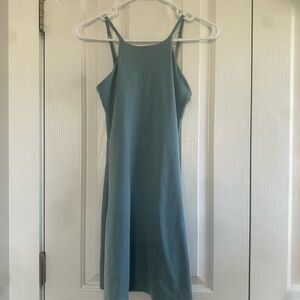 girlfriend collective Teal Midi Slip Dress with Adjustable Straps